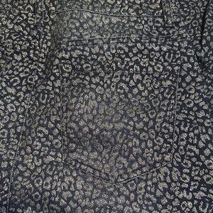 DG2 by Diane Gilman Metallic Leopard Print Pants size medium tall